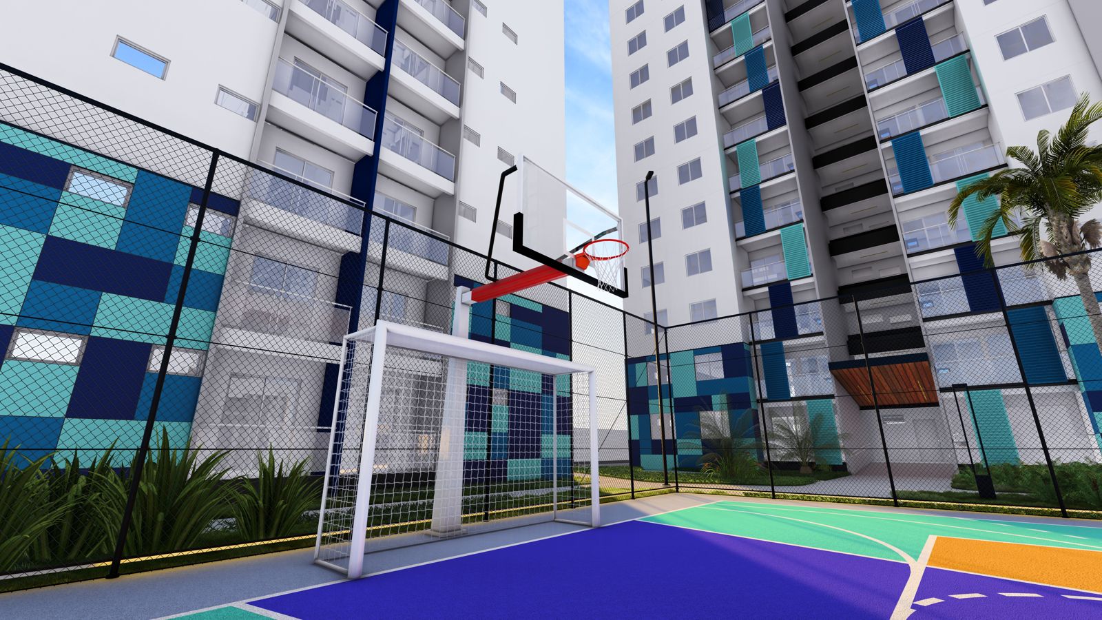 Quadra poliesportiva do Parque Futuro